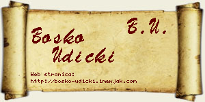 Boško Udicki vizit kartica